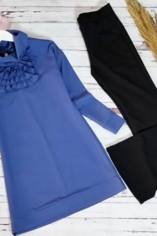 Hakim Yaka İkili Takım İndigo - Hakim