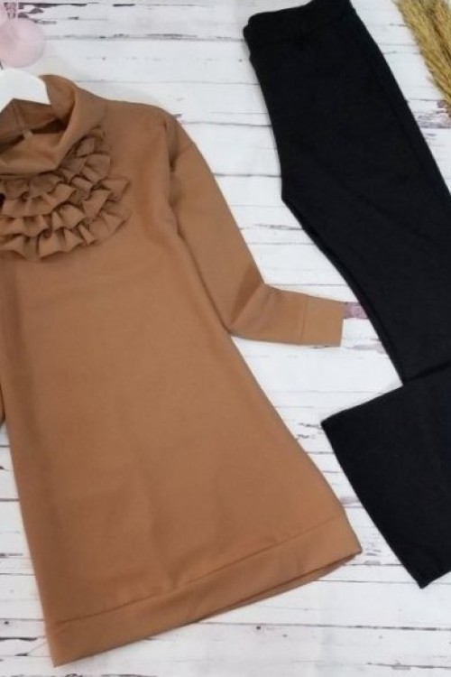 Hakim Yaka Tunik Taba 1 Adet - Hakim