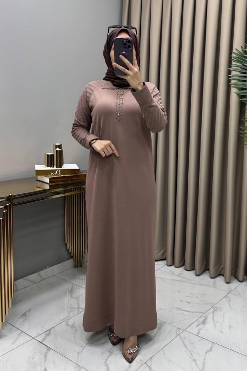 Hayal Soğuk Merserize Elbise Vizon