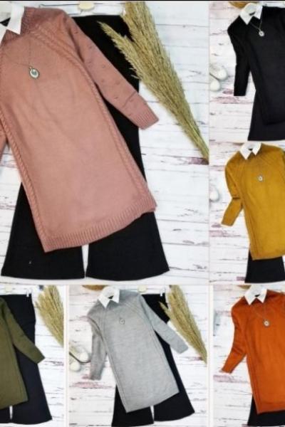 İkili Takım Kombin ( tunik pantolon ) - Örgü