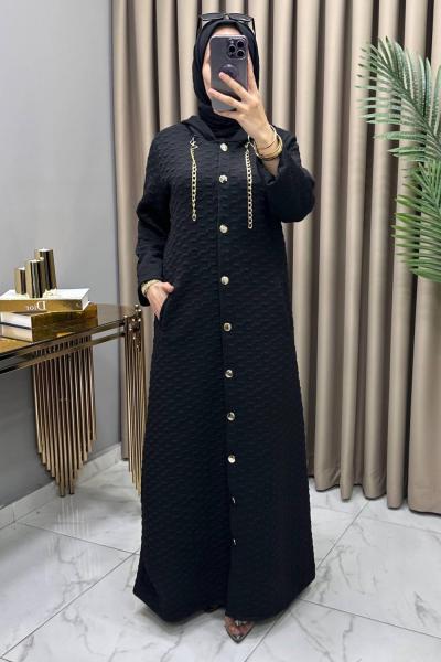 Ilgın Yün Kapitone Kaban Siyah