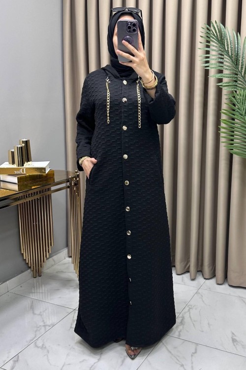 Ilgın Yün Kapitone Kaban Siyah