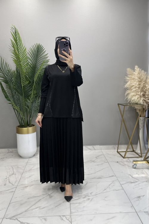 Irmak Taşlı Etekli Takım