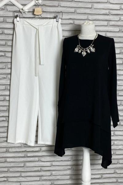 Katlı Aerobin Tunik Siyah