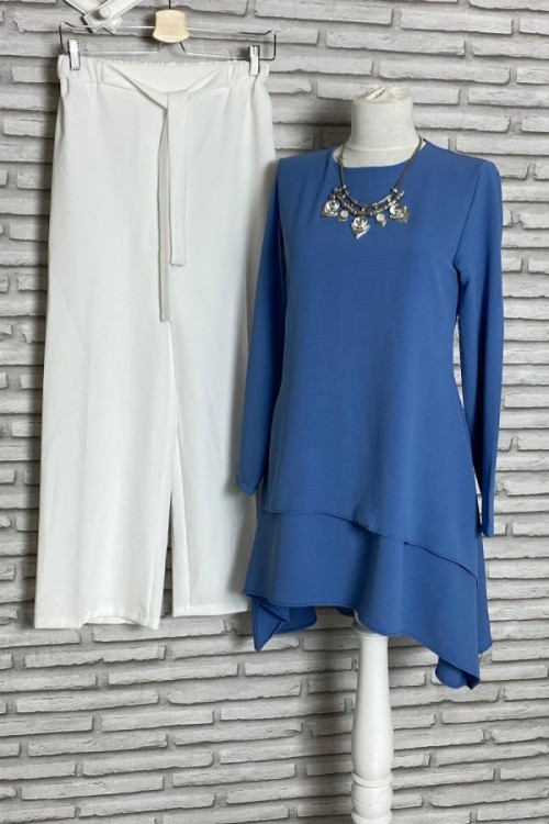 Katlı Aerobin Tunik Mavi