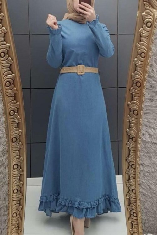 Kot Elbise Açık Mavi