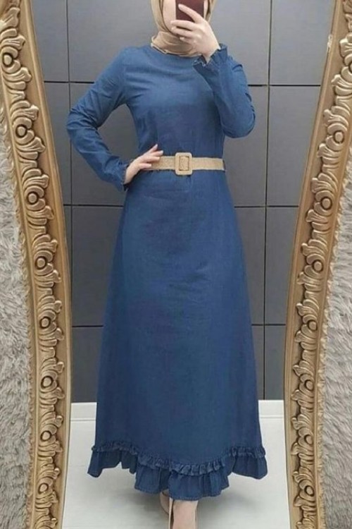 Kot Elbise Koyu Mavi