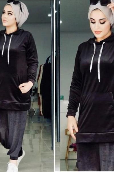 Manşet Eşofman Takımı Siyah