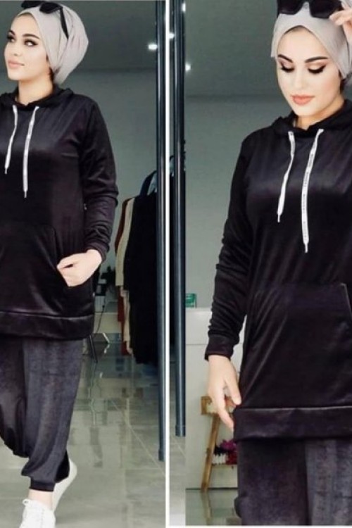 Manşet Eşofman Takımı Siyah