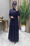Pelin Elbise Saks Lacivert