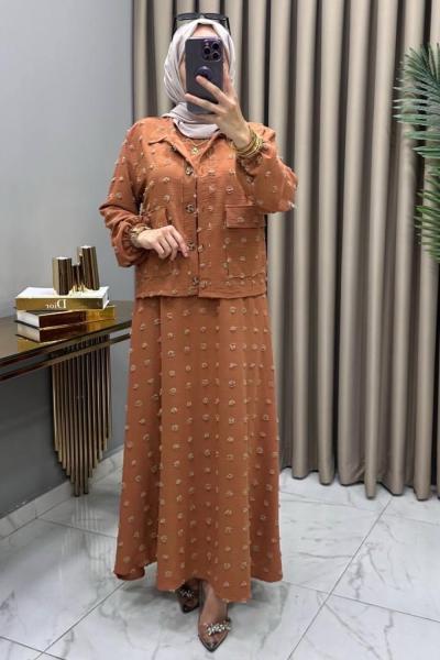 Rana Ceketli Elbise Takım Turuncu