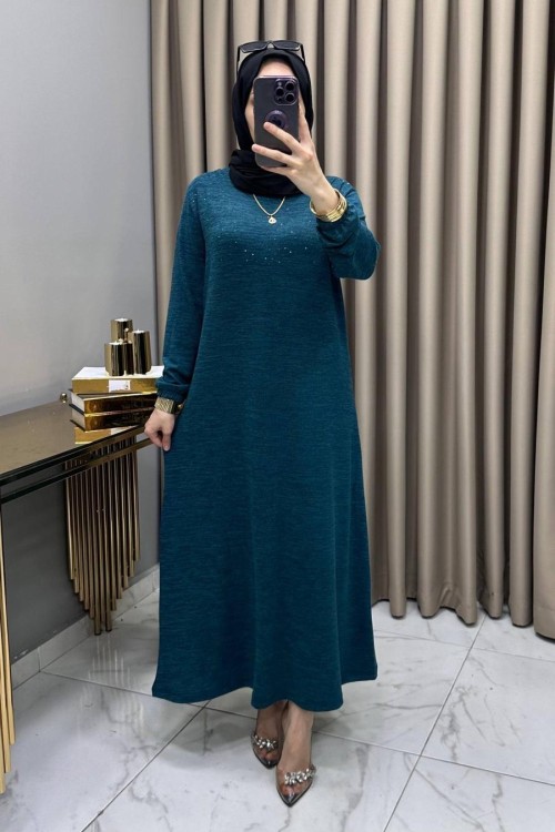 Şebnem Elbise Petrol Yeşili