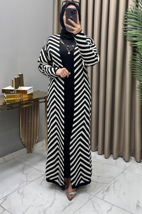 Sevde Hırka Kap Elbise Takım Siyah