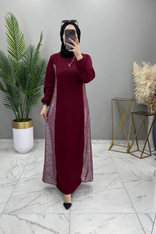 Seyran Abiye Elbise Bordo