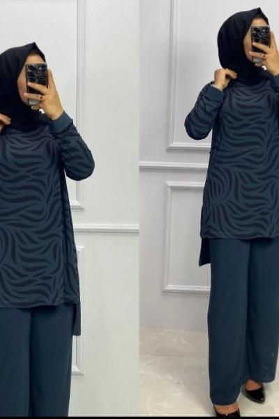 Tilda Pantolon Tunik Takım İndigo
