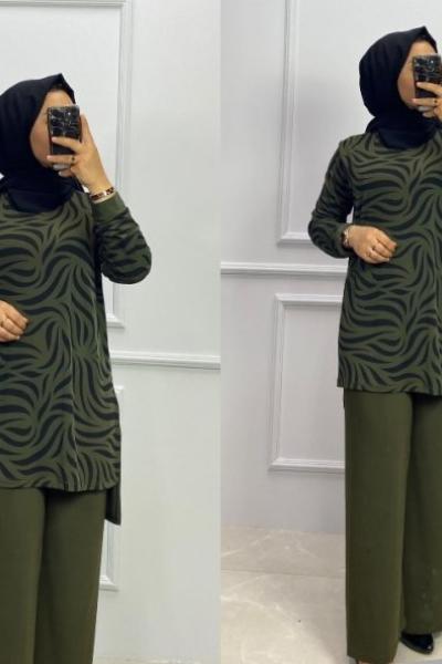 Tilda Pantolon Tunik Takım Haki