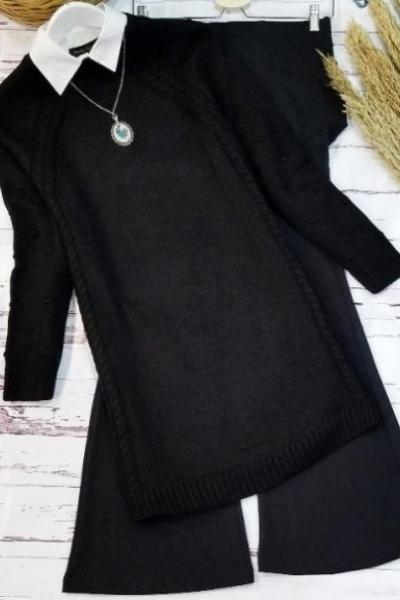Triko Tunik 1 Adet Siyah - Örgü