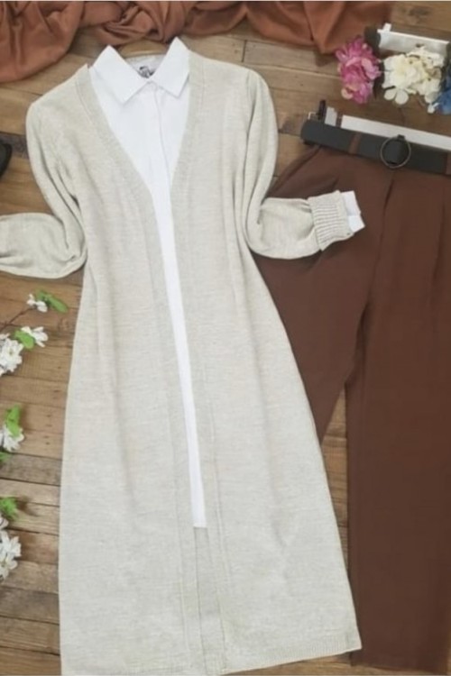 Triko Uzun Hırka-Taş