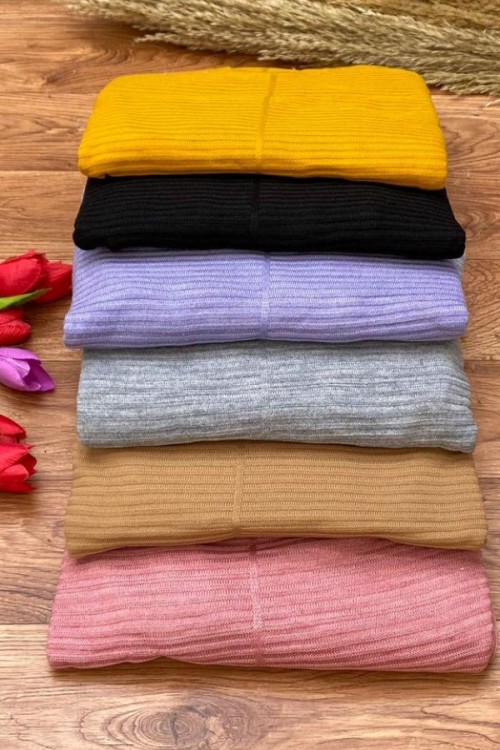 Tunik Triko Elbise Taba Tek Tunik