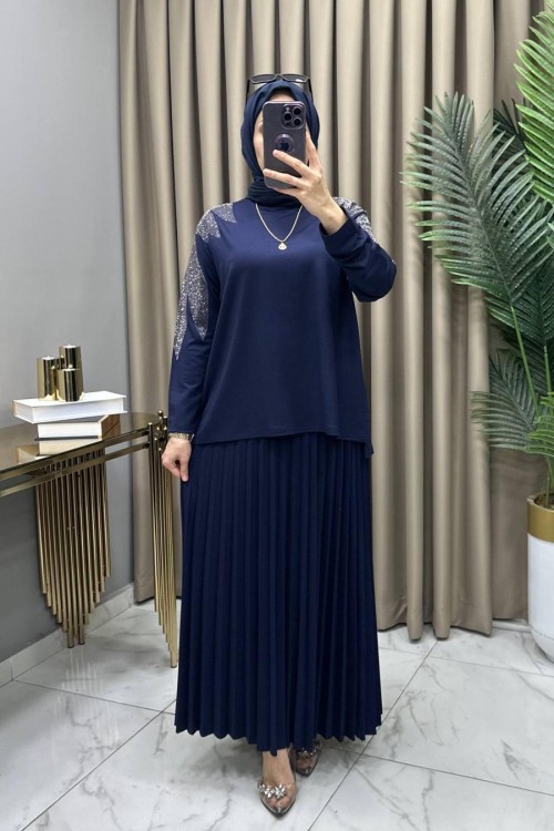 Yase Etekli Takım Lacivert