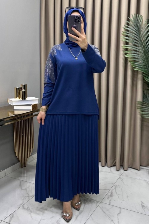 Yase Etekli Takım İndigo