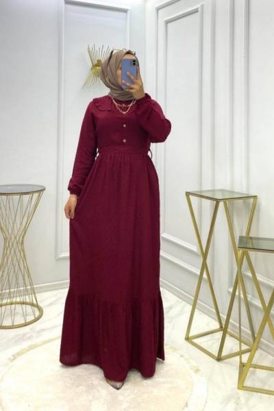 Zeliha Elbise Bordo