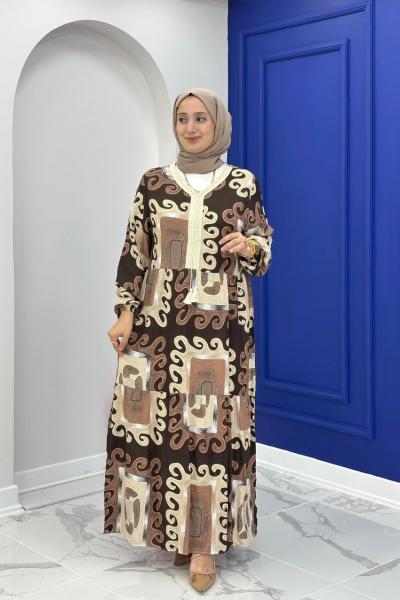 Asiye Elbise - Kahve