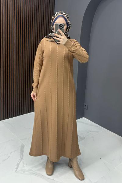 Asu Triko Elbise - Camel