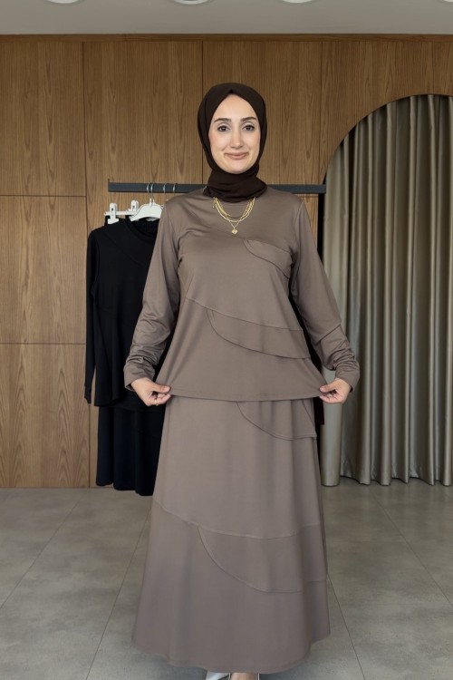 ikra etekli takım-vizon