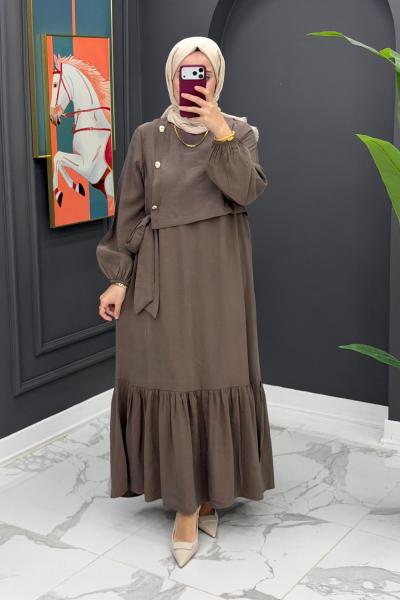 Azize Elbise - VİZON