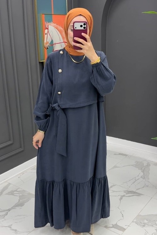 Azize Elbise - LACİVERT