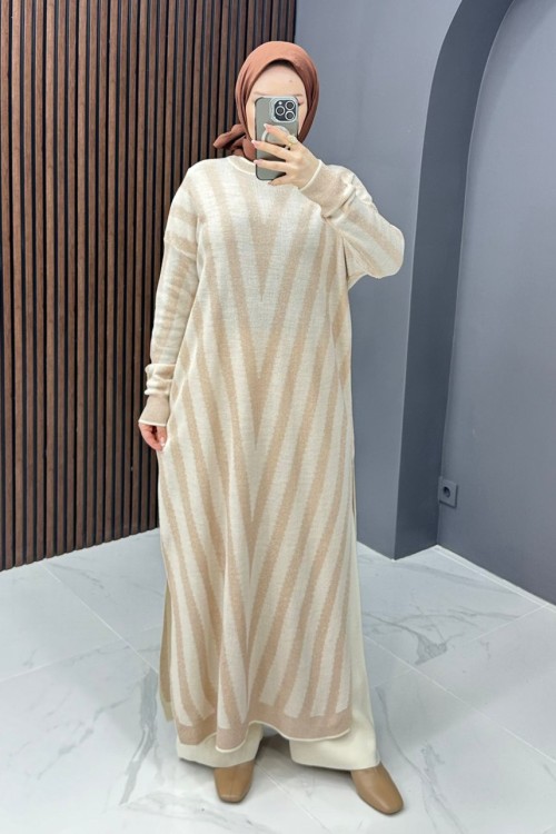 Azra Uzun Triko Takım - Krem