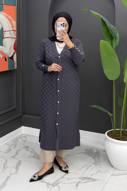 Bella Merserize Hırka - Gri