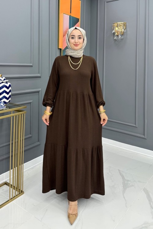 Bilge Elbise - Kahve