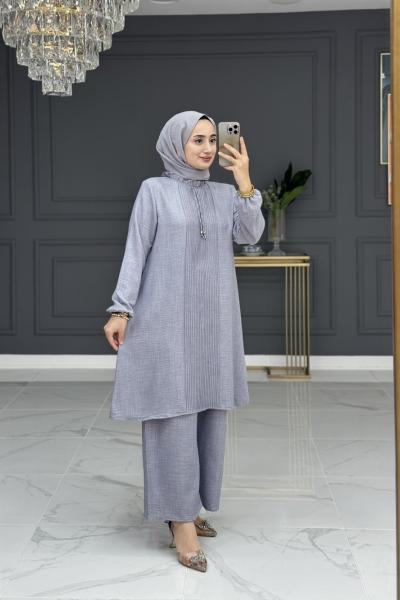 Bilge tesettur takım - gri