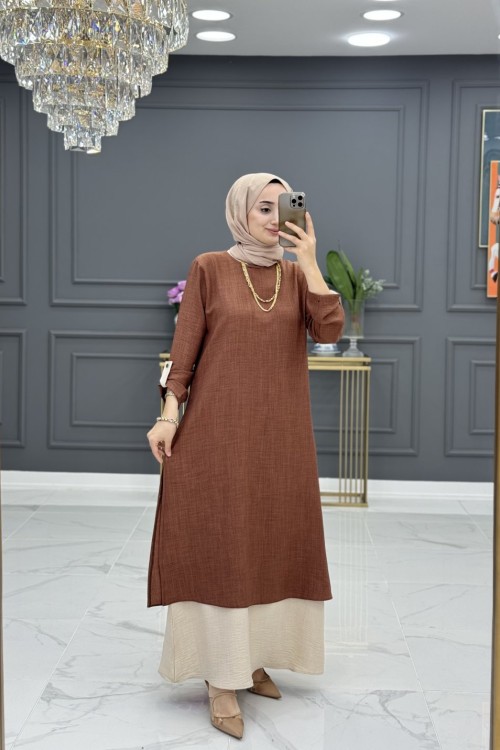 Billur elbise -kahve