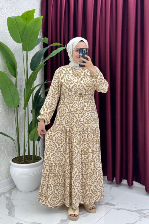 Çağla Elbise - Vizon