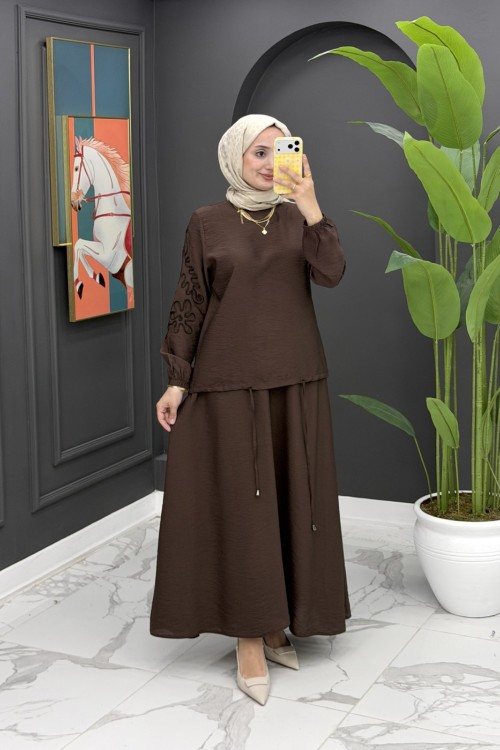 Ceyda Etekli Takım - kahve
