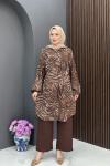Dalga Desen Takım- Kahve