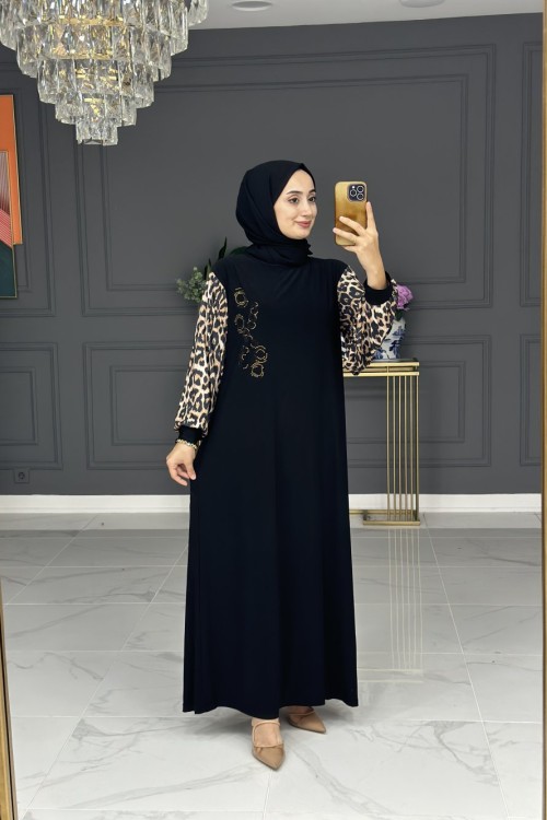delal elbise büyük beden - siyah