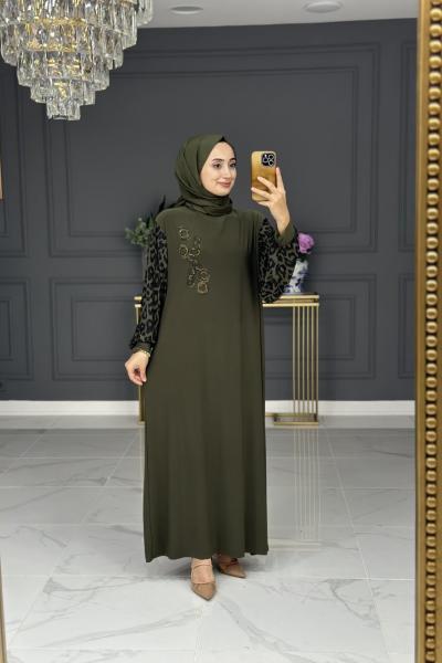 delal elbise büyük beden - haki