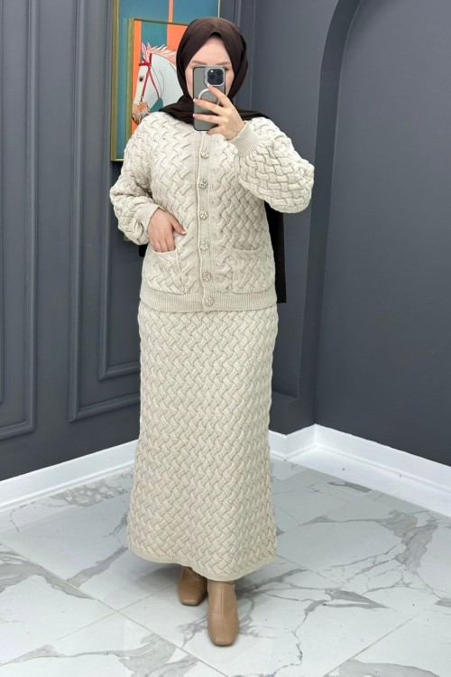 Elsa Triko Etekli Takım - Bej