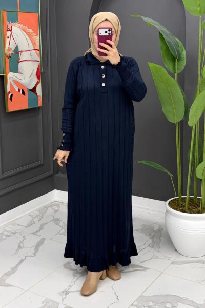 Esengül Triko Elbise - Lacivert