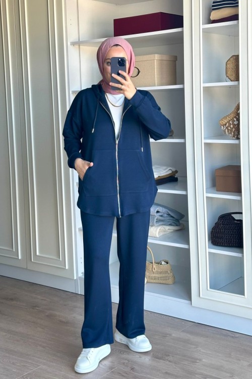 Fermuarlı Spor Takım - Lacivert