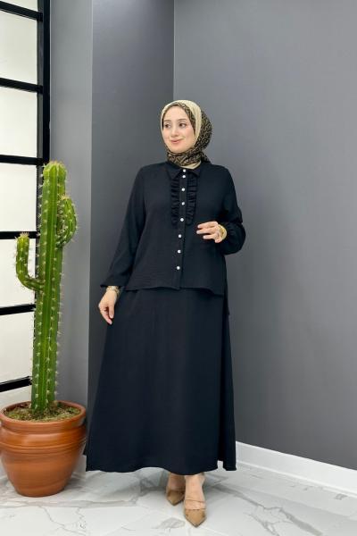 Flora Etekli Takım - Siyah