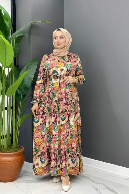 Gökçe Yazlık Elbise- Pembe