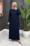 Gülten Merserize Elbise - Lacivert
