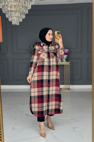 Hanzade oduncu uzun gömlek - vizon