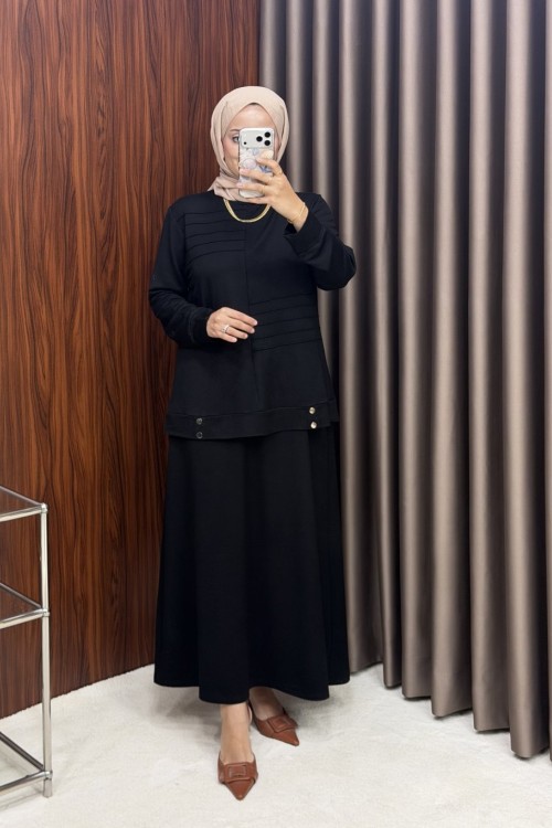 Hira Etekli Takım-Siyah