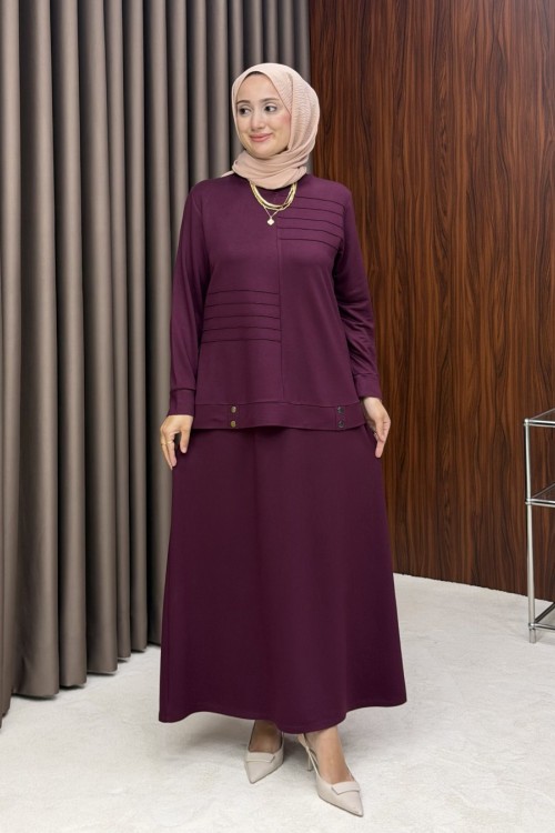 Hira Etekli Takım-Bordo